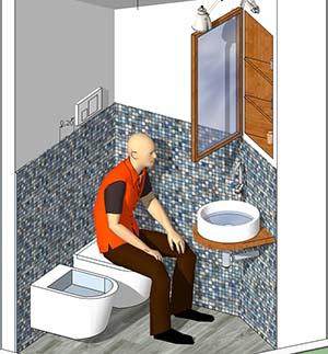L'ambiente bagno ridotto al minimo